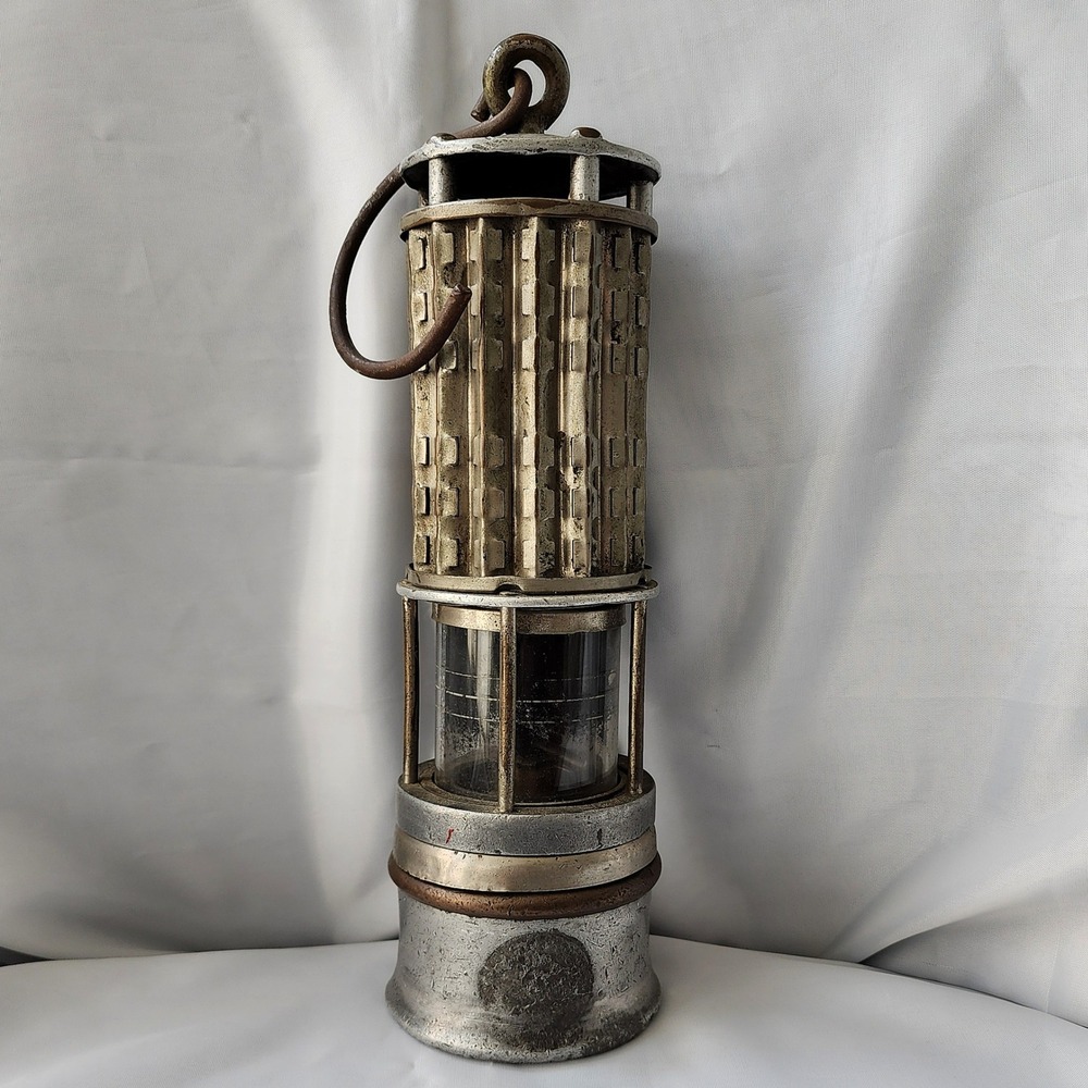 Miners Flame Safety Lamp Antique Wolf Safety Co Pittsburg Bureau Of Mines Rare‎